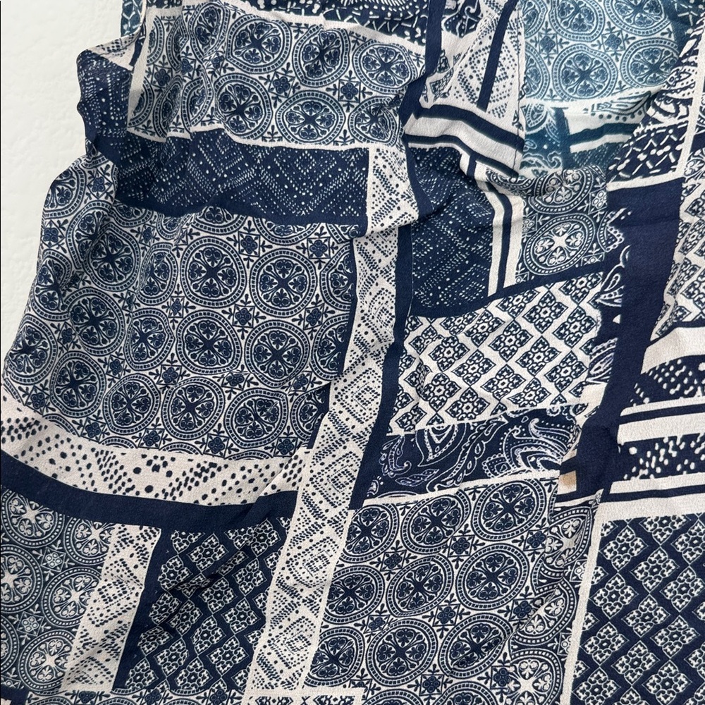 Myne Navy and Cream Patchwork Tank Top - Picture 3 of 4